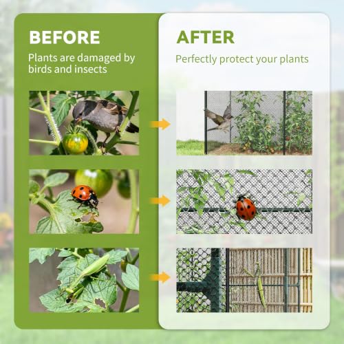 Outsunny 6' x 4' x 6' Crop Cage with Zippered Doors Vegetable Garden, Black - color: Black, size: 6' x 4' x 6'