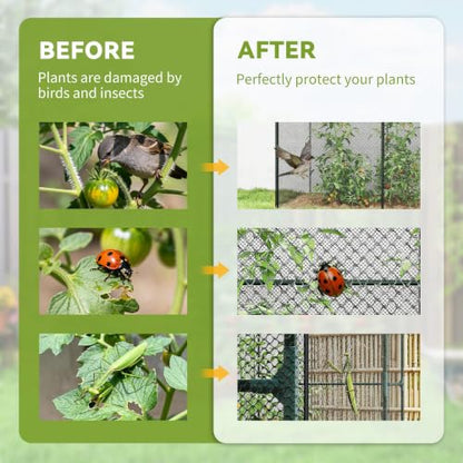 Outsunny 6' x 4' x 6' Crop Cage with Zippered Doors Vegetable Garden, Black - color: Black, size: 6' x 4' x 6'