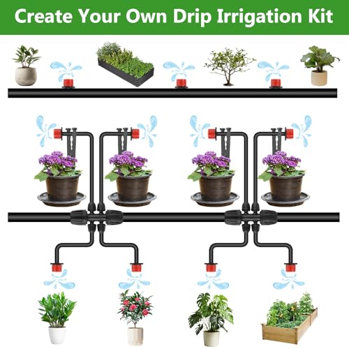 Kalolary 200PCS 1/4" Adjustable Drip Irrigation Emitters (Red, 8 Holes) - color: 200PCS Red 8 Holes