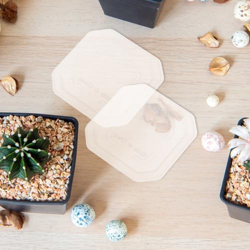 SUPVOX 30pcs Square Plant Saucers for Indoor Outdoor Use, 3-inch Thick Plastic Water Trays with Semi- Design, Flower Pot Drip Trays Suitable for Small Planters and Succulents