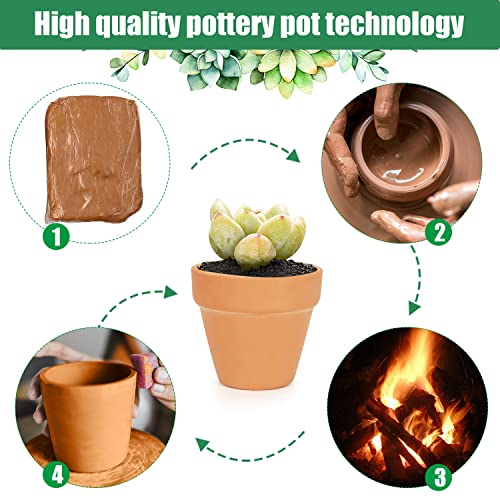 FAMILY 20 Pack 3.15 inch Terra Cotta Clay Flower Pots - Breathable and Paintable Indoor Mini Planters for Kids and Adults