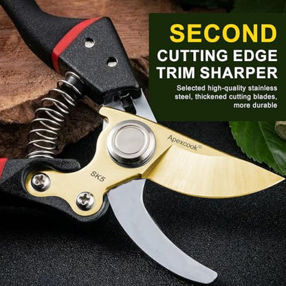 Gardening shears for pruning garden shrubs and harvesting flowers, fruit - style: Japanese Garden Pruning Shears