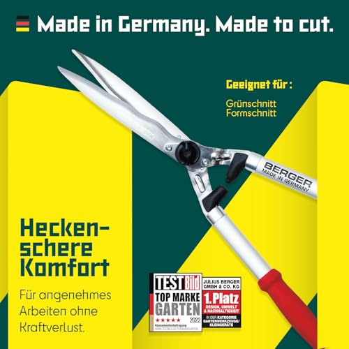 Berger hedge shear comfort 4595 with serrated blades and damper, length 57 cm - size: Heckenschere mit Wellenschliff 580mm