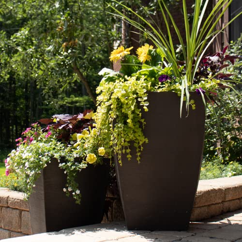 Tusco Products MSQT19ES Modern Square Garden Planter, 19-Inch, Espresso - color: Espresso, size: 19 Inch