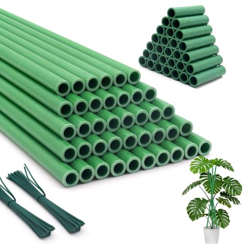 Garden Stakes 17Inch 40Pcs HOUNANG Adjustable Length Plant Support Stakes - size: 17inch 40pcs