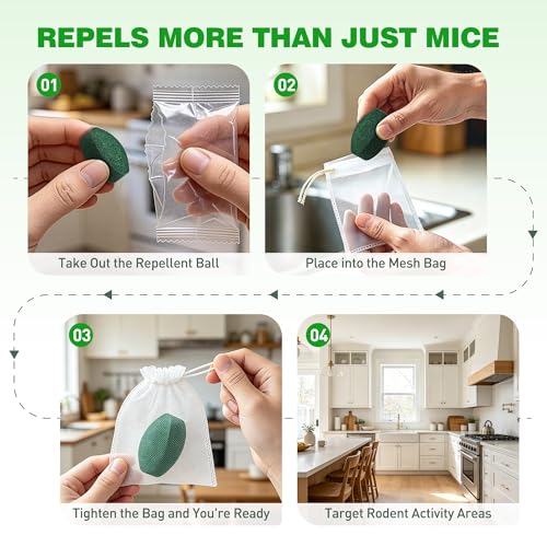 Mouse Repellent Balls, 24 Pack, Peppermint Rodent Repellent for Home