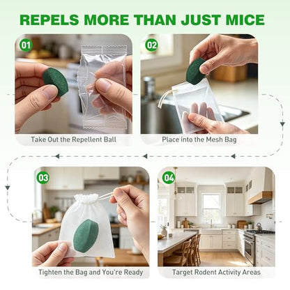 Mouse Repellent Balls, 24 Pack, Peppermint Rodent Repellent for Home