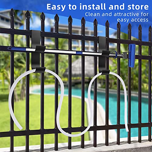 codree 2 Pcs Pool Fence Hooks for Pool Equipment, Slipe-on Fence Hanger - color: Black-2
