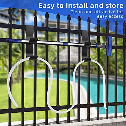 codree 2 Pcs Pool Fence Hooks for Pool Equipment, Slipe-on Fence Hanger - color: Black-2
