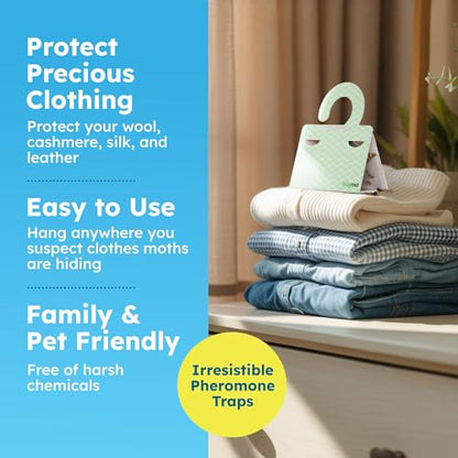 BugMD Clothes & Pantry Moth Traps with Sticky Glue - color: Green, size: 3 Pack - 18 Traps