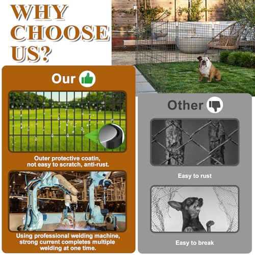 10 Panels Garden Fencing Animal Barrier, 36in(H) X 25ft(L)