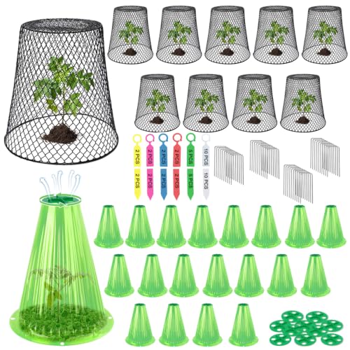 30 Pcs 9.13"×9.13" Chicken Wire Cloche Plant Covers Mesh Garden Plant Cage,Plant Protection Net Barrier, Protect Plants from Birds, Chickens, Rabbits, Squirrels, Snails, Insects and Small Animals