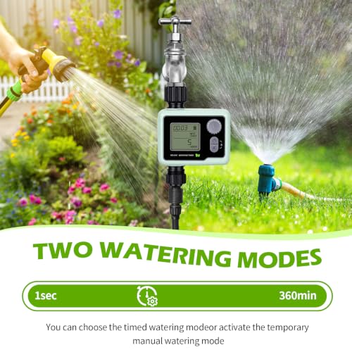 Outdoor Sprinkler Timer, Programmable Cycle and Manual Irrigation