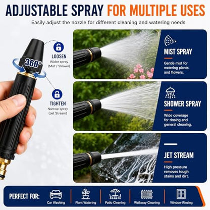 2packs High Pressure Hose Nozzle Sprayer for US Garden Hoses
