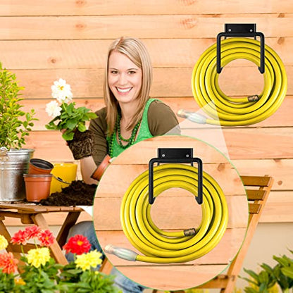 Metal Garden Hose Holder, Heavy Duty Wall Mount Hose Hanger for 150 FT