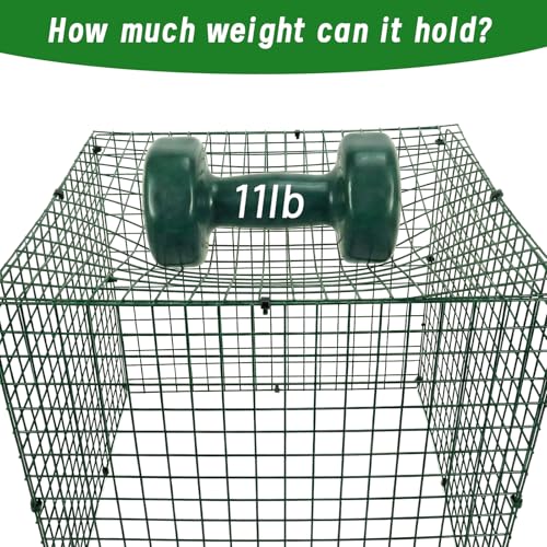 Plant Protectors from Animals - DIY Reusable Plant Cages for Outdoor Plants, Square Mesh Plant Covers Kits, 12"x12" Panels (6/18/30 Pcs) (6, Dark Green)