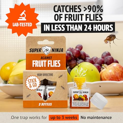 Super Ninja Fruit Fly & Fungus Gnat Traps for House Indoor (2 + 10) - size: 10+2 Pack