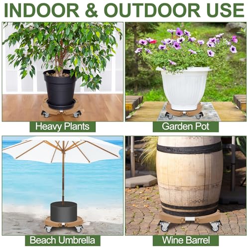 ToLanbbt Plant Caddy Stand with 360° Wheels Adjustable 15-22 Inch Rolling Stand Heavy Duty Large Plant Cart Dolly with Casters 440lbs Capacity for Large Planter, Garden Pot, Flower Pot, Khaki, 1 Pack - color: Khaki