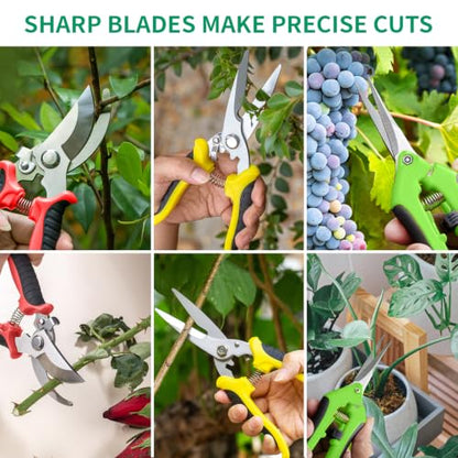 Garden Pruning Shears 3 Pack Gardening Shears Garden Scissors Stainless Steel Plant Flower Scissors Clippers Pruning Shears tijeras de jardinería - color: Red and Black