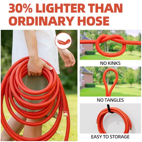 SPECILITE 1" x 10FT Hot/Cold Short Leader Garden Water Hose, -50℉-190℉ - size: 10FT 1" ID Male to Female