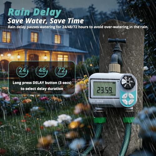 QUOBAS Sprinkler Timer, Weekly Programmable Water Timer for Garden Hose - size: Weekly Program 2 Zone