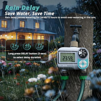 QUOBAS Sprinkler Timer, Weekly Programmable Water Timer for Garden Hose - size: Weekly Program 2 Zone