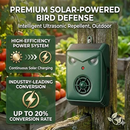 2026 Solar Bird Repellent Devices Outdoor Ultrasonic Bird Repeller Deterrents for Outside,Woodpecker Deterrent for House,USB Charging & Waterproof Pigeon Goose Bird Scare Devices for Garden,2 Pack