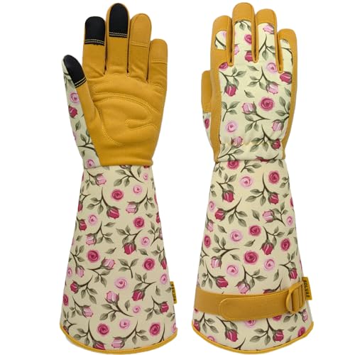 Thornproof Gardening Gloves,Garden Glove for Rose Picking,Gifts - color: Yellow, size: Small