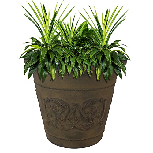 Sunnydaze Arabella 19.5'' Plastic Planter Pot for Plants, Sable - color: Sable, size: 19.5 in