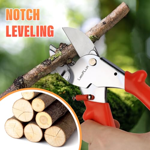 LeafLux 8" Professional Heavy Duty Anvil Pruning Shears with SK-5 Blades, Garden Shears for Dry Stems and Small Branches, Gardening Scissors, Clippers for Wood, Plastic, Rubber, Leather | LFXP1108 - color: 1108