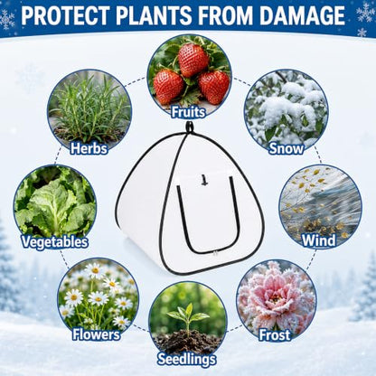 DECOHS 2 Pcs Pop Up Shrub Freeze Protection, Winter Plant Frost Cover Tents - color: 28''x28''x30''