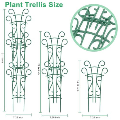 Plant Trellis for Potted Plants 4 Pack Stackable Indoor Outdoor Climbing Houseplant Support with Garden Wire for Pothos Hoya Ivy Flower - size: 4 Pack