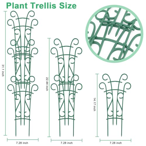 Plant Trellis for Potted Plants 4 Pack Stackable Indoor Outdoor Climbing Houseplant Support with Garden Wire for Pothos Hoya Ivy Flower - size: 4 Pack