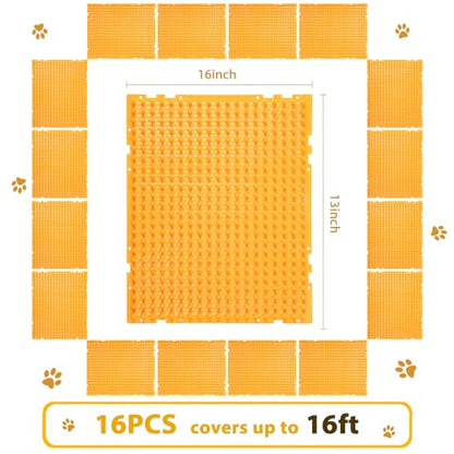Nuanchu 16 Pack Cat Mat with Spikes, Pet Deterrent Outdoor, Orange - color: Orange