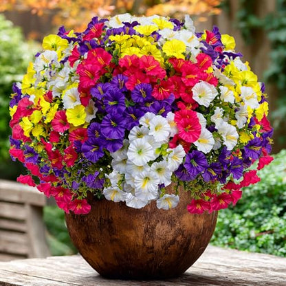 AXYLEX Artificial Morning Glory Outdoor, 16 Bundles Fake Flowers - color: Multi16pcs - Red Pink+purple+yellow