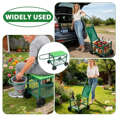 Garden Rolling Work Seat with Wheels