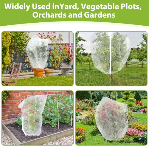 2 Pack Large Fruit Tree Netting, 8X8FT Garden Net, Zipper, Drawstring - size: 8*8FT (2Pcs)