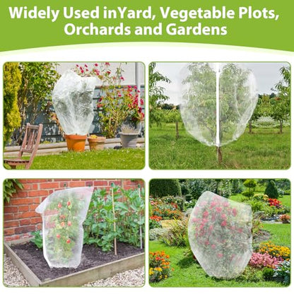 2 Pack Large Fruit Tree Netting, 8X8FT Garden Net, Zipper, Drawstring - size: 8*8FT (2Pcs)