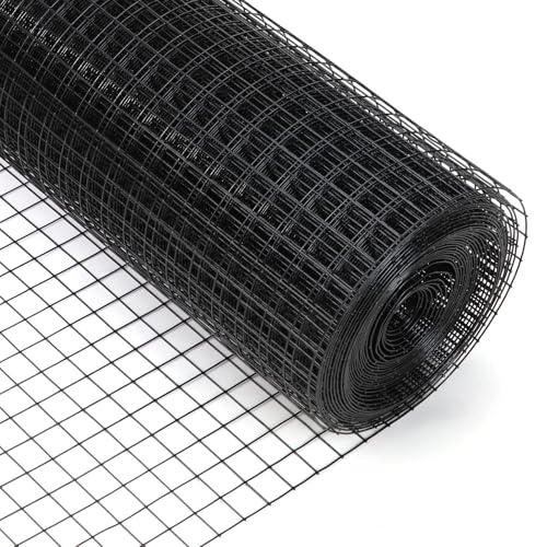 36'' x 50' 1inch Hardware Cloth 16 Gauge Black Vinyl Coated Welded Fence Mesh for Home and Garden Fence and Home Improvement Project (36'' x 50') - size: 36inch×50ft