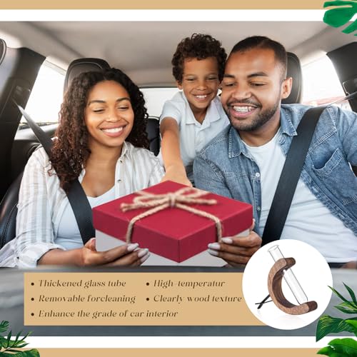4 Pcs Mini Car Vase Vent Clip Propagation Vase, Walnut Wooden Color - color: Walnut Wooden Color