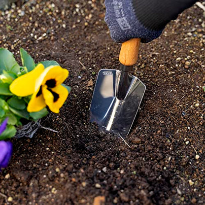 Garden Helper Garden Trowel with Measurements for Planting (Wide), Garden Hand Shovel Japanese Stainless Steel, Wooden Handle, Made in Japan - style: Trowel (Wide)