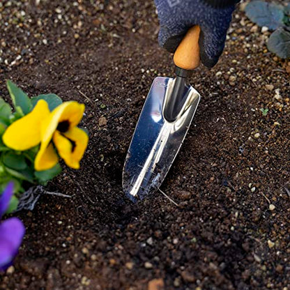 Garden Helper Garden Trowel with Measurements for Planting (Narrow), Garden Hand Shovel Japanese Stainless Steel, Wooden Handle, Made in Japan - style: Trowel (Narrow)