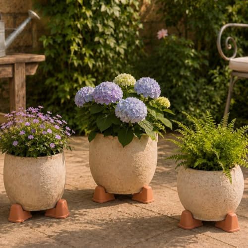 LemonRoad 12 Set Terra Cotta Cement Pot Feet for Outdoor Planters, Funny - style: Funny