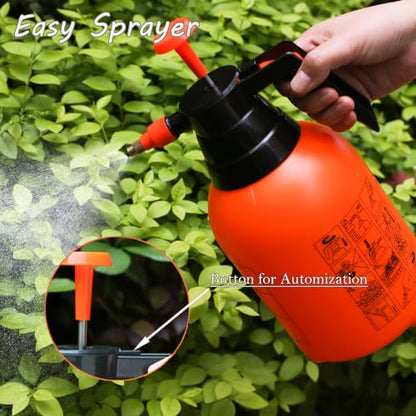 3 Pack 2L Handheld Garden Pressure Sprayer with Adjustable Brass Nozzle - color: 2L-Organge-3PCS