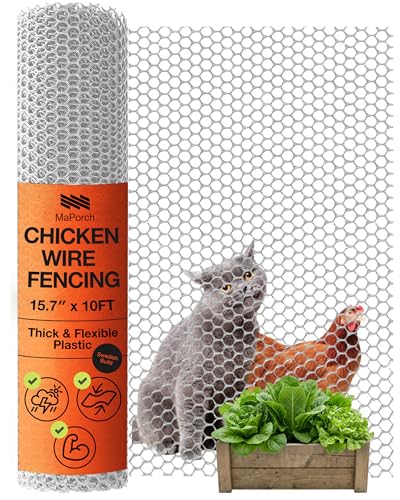 MaPorch Plastic Chicken Wire Fencing, Under Bed Blocker for Pets, White 1pk - color: White, size: Pack of 1