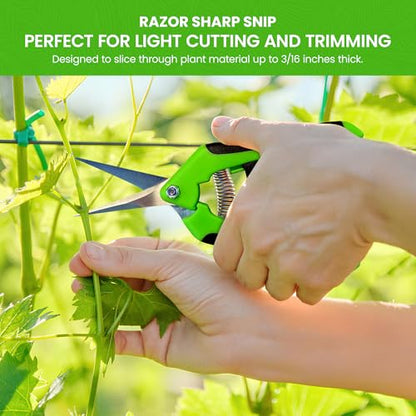 Garden Guru Razor Sharp Snip – Professional Garden Pruning Shears Trimmers Scissors – Super Sharp Micro-Tip Precision Stainless Steel Blades - Easy on Arthritic Hands - Soft Ergonomic Handles (2 Pack) - size: 2 Pack, style: Snips