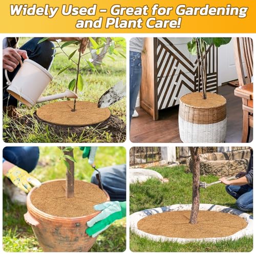 Legigo 6 Pack Coconut Fiber Mulch Ring Tree Plant Protector Mat, 24 Inch - color: 6 Pack, size: 24 Inch