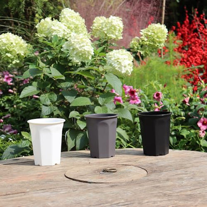 14 Pack 4.40 Inch Black Plastic Deep Nursery and Seedling Pots, Round Planter Container for Transplanting, Cutting, Succulent - color: Black, size: 4.40 inch