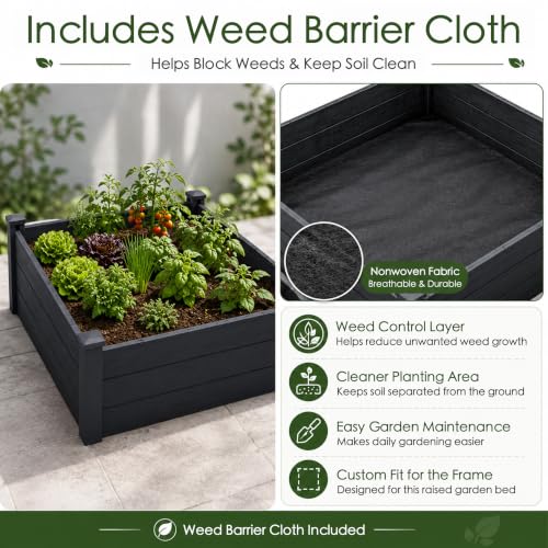 Kozyard 98.9" L x 18.4" W Raised Garden Bed Kit, Outdoor Planter Box - color: Gray