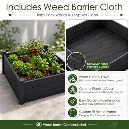 Kozyard 98.9" L x 18.4" W Raised Garden Bed Kit, Outdoor Planter Box - color: Gray